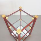 Vintage Bijzettafel Messing Italy Rek Regency '70 Side Table thumbnail 6