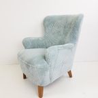 Vintage Artifort Fauteuil Licht Blauwe Ribstof Theo Ruth thumbnail 6