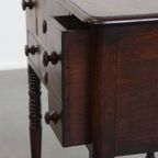 Prachtige Antieke Engelse Lowboy/ Side Table Uit Vroeg 19e Eeuw thumbnail 5