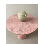 Prachtige Bijzettafel Van Roze Travertin thumbnail 3