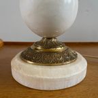 Zeemeermin Vintage Staande Lamp Goudkleurig Vintage Lamp Met Nautisch Figuur, Natuursteen Details thumbnail 8