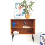 Vintage Deens Boekenkastje | Klein Kastje Teak Zwarte Pootje thumbnail 6