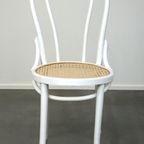 Wit Geschilderde Originele Antieke Thonet Stoel Model Nr. 18 thumbnail 8