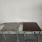 Brocante Hout/Metalen Bijzettafel Plantentafel thumbnail 2