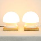 Koppel Mushroom Lampjes Nachtlamp Opaline Vintage thumbnail 3