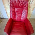 Rood Lederen Relexfauteuil thumbnail 5