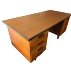 Groot Vrijstaand Vintage Bureau Hout, Jaren '60 thumbnail 6