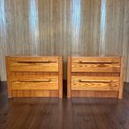 Set/2 Vintage Grenen Nachtkastjes / Ladekastjes thumbnail 6