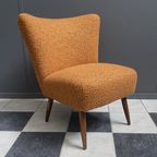Cocktail Chair 1960S In Orange Wool thumbnail 2