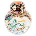 Vintage Xl Chinese Gemberpot Geisha’s Bloemen Blauw Goud thumbnail 6