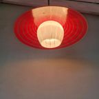 Vintage Opaline Hanglamp Jaren 50 Rood Wit thumbnail 4