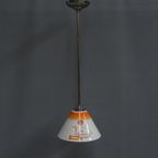 Art Deco Hanglamp Met Glazen Kap, Aan Onderzijde Open thumbnail 13