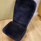 Vintage Theo Ruth Congo Fauteuil Stoel Donker Blauw thumbnail 7