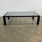 Vintage Zwarte Hoogglans Salontafel Met Glazen Blad, Japanse Stijl, 1980’s thumbnail 8