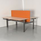 Vepa Benchwerkplek, (2X) 180 X 80 Cm, Eiken Blad, Hoogte Instelbaar D.M.V. Handslinger, Oranje Sc thumbnail 2