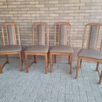 Vintage Set Van 4 Teakhouten Stoelen thumbnail 6