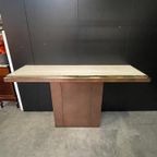 Sidetable / Wandmeubel, Travertin En Messing, Belgochrom 1970'S thumbnail 2