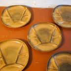 Mid-Century Gres Fondue Plates * Set Of 7 * Hot Pot Plates * 1970S * Longchamp * Sandstone Cermamic thumbnail 6