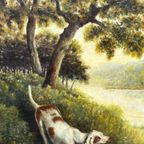 I. Grandidier. Schilderij "Fazantenjacht". thumbnail 4