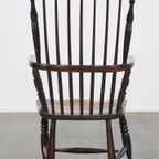 Prachtige, Elegante Antieke Houten Spijlen/ Stickback Windsor Stoel Met Een Mooie Kleurencombinat thumbnail 4