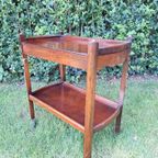 Vintage Engelse Sidetable, Bijzettafeltje,Serveer Trolley thumbnail 2