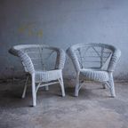 3 Seater +2X1Seater White Rotan Club Chairs thumbnail 14