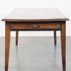 Geweldige Antieke Franse Eetkamertafel Van Eikenhout Uit Vroeg 19e Eeuw Met 2 Lades thumbnail 6