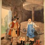 De Gelaarse Kat - Herman Moerkerk (1879-1949) - Watercolour thumbnail 5