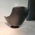 Vintage Draaifauteuil Egg Chair Leer thumbnail 6