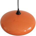 Vintage Jaren 70 Hanglamp Kunststof Oranje thumbnail 4
