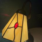 Glas In Lood Tafellamp Vintage Italiaans Tiffany Stijl thumbnail 3