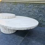 Maitland Smith Designer Salontafel Van Mactan Stone En Travertin thumbnail 4