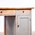 Vintage Bureau Hout | Oud Bureau | Houten Bureau Grijs thumbnail 10