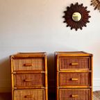 2 Rotan Nachtkastjes Vintage Jaten 70 thumbnail 6