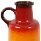Fat Lava West Germany Vaas Aardewerk Scheurich Oranje Rood Zwart 408-40 thumbnail 2