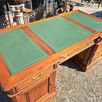 Klassieke Engelse Schrijftafel, Bureau, Partnerdesk, Met Led thumbnail 5