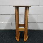 Zeldzaam Jaren 70-80 Eiken Plantentafel Planten Zuil (art Deco Style) thumbnail 8