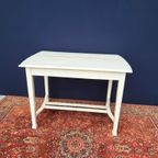 Brocante Vintage Landelijke Eikenhouten Witte Eettafel Tafel thumbnail 4