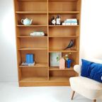 Vintage Grote Eiken Boekenkast Deens | Fineer Oak Danish thumbnail 2
