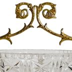 Vintage Rococo Kristal Messing Hollywood Regency Bonbonschaal thumbnail 4
