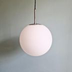 Grote Suspensie In Wit Gesatineerd Opaalglas, Limburg, 1970 thumbnail 5
