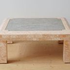 Large Pink And Grey Fossil Stone Coffee Table thumbnail 5