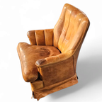 Sheep Leather Club Chair 1970s With Magazine Holder thumbnail 12