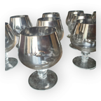 Set Van 11 Vintage Jaren 60 Zilver Ombre Cognac Glazen thumbnail 12