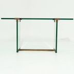 Peter Ghyczy Console Table Model T30 In Glass And Brass 1970S thumbnail 5