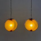 Set Of 2 Vintage "Moon" Pendant Lamps thumbnail 4