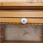 Licht Houten Antiek Theekastje Vitrine Wijntafel Kastje thumbnail 17