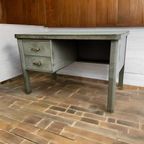 Vintage Industriële Desk / Bureau Acior Met Muntgroen Blad thumbnail 2