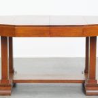 Uitschuifbare En Mooie Originele Art Deco Eettafel Voor 4 Tot 6 Personen Met Mooie Details thumbnail 4