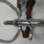Verchroomde Art Deco Wandkapstok Met 6 Haken, Jaren 30 thumbnail 14